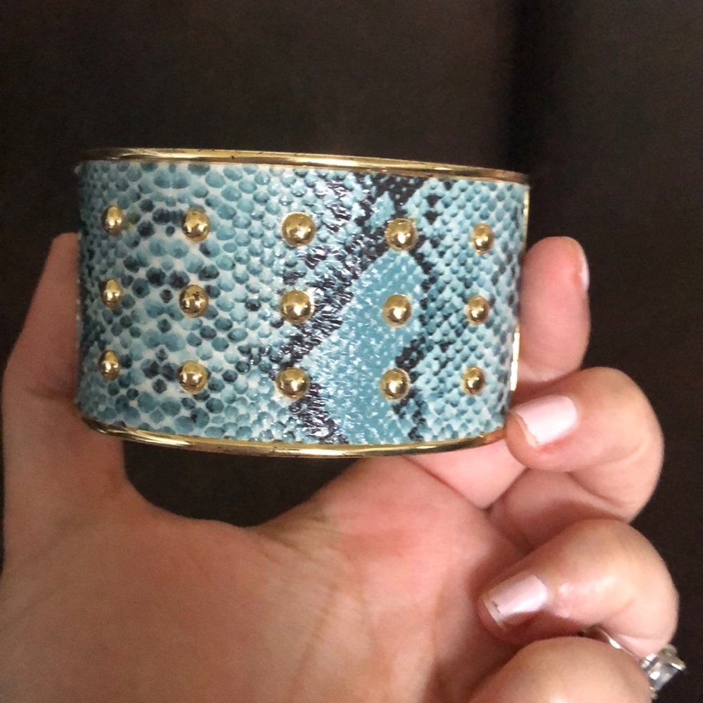 Studded Leather snake cuff bracelet